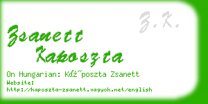 zsanett kaposzta business card